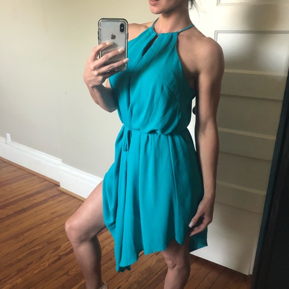 Aqua (green) high-low dress (M)